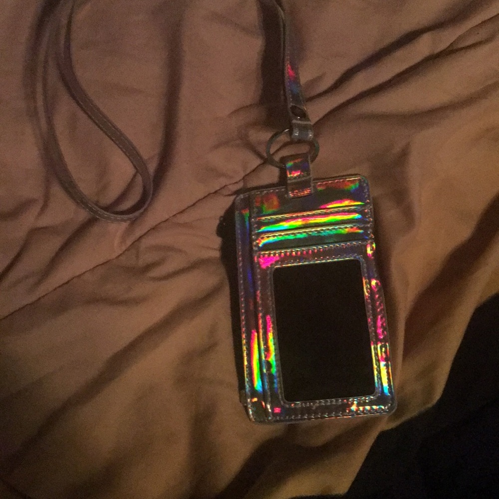 Holographic Silver PINK ID Card Holder